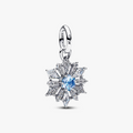 Disney Frozen snowflake sterling silver dangle with water blue crystal and clear cubic zirconia 794209C01 (High Resolution)