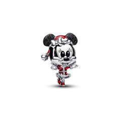 Disney Minnie Mouse sterling silver charm with glitterry black and red enamel 794218C01