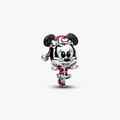 Disney Minnie Mouse sterling silver charm with glitterry black and red enamel 794218C01 (High Resolution)