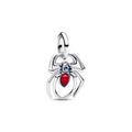 Marvel Spider sterling silver dangle with sky blue and fuchsia rose crystal 794224C01