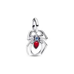 Marvel Spider sterling silver dangle with sky blue and fuchsia rose crystal 794224C01
