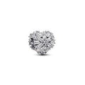 Heart sterling silver charm with clear c 794240C01