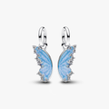Butterfly sterling silver splittable dangle with clear cubic zirconia and shimmering blue enamel 794244C01 (High Resolution)