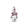 Holiday bell sterling silver dangle with red enamel 794246C01