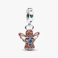 Gingerbread angel sterling silver dangle with red cubic zirconia, royal green, stellar blue and royal blue crystal and enamel 794247C01 (High Resolution)