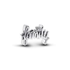 Family sterling silver charm with clear cubic zirconia 794250C01