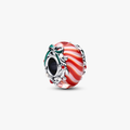 Candy sterling silver charm with red and white Murano glass, shimmering white, red and green enamel 794252C01 (High Resolution)