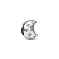 Moon sterling silver charm with clear cubic zirconia 794254C01
