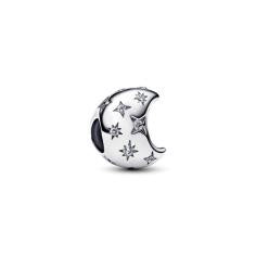 Moon sterling silver charm with clear cubic zirconia 794254C01