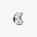 Moon sterling silver charm with clear cubic zirconia 794254C01 (High Resolution)