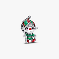 Moveable elf sterling silver charm with glittery red, green, black and pink enamel 794294C01 (High Resolution)
