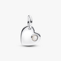 Engravable heart sterling silver dangle with white 794295C06 (High Resolution)