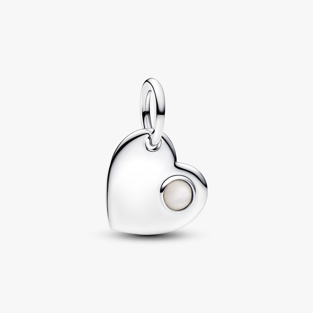 Engravable heart sterling silver dangle with white 794295C06 (High Resolution)