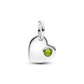 Engravable heart sterling silver dangle with sprin 794295C08