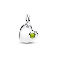Engravable heart sterling silver dangle with sprin 794295C08