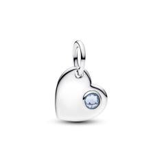 Engravable heart sterling silver dangle 794295C03
