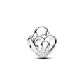 Heart padlock sterling silver charm
