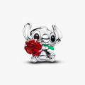 Disney Stitch sterling silver charm with red Muran (High Resolution)