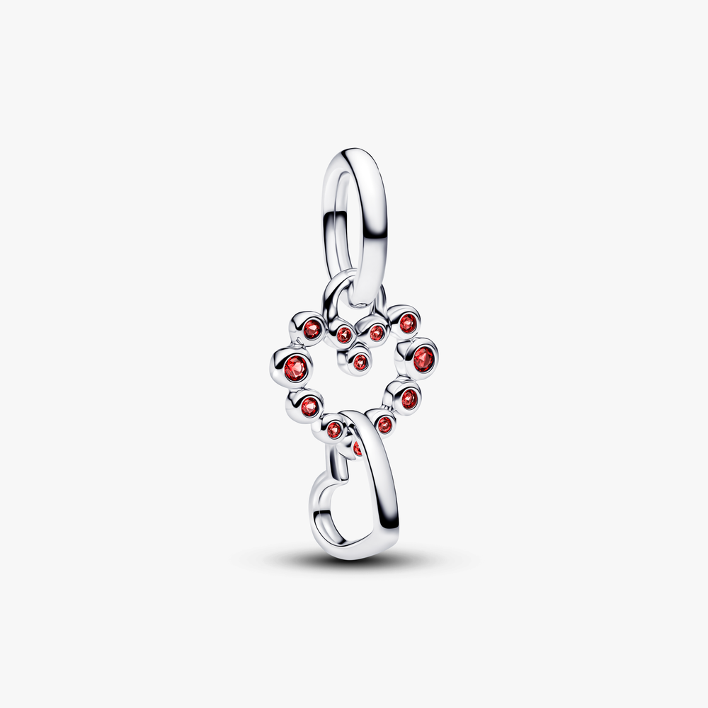 Connected hearts sterling silver dangle with salsa (High Resolution)