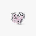 Heart and butterfly sterling silver charm with gli 794475C01 (High Resolution)