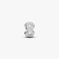 Textured infinity sterling silver mini charm (High Resolution)
