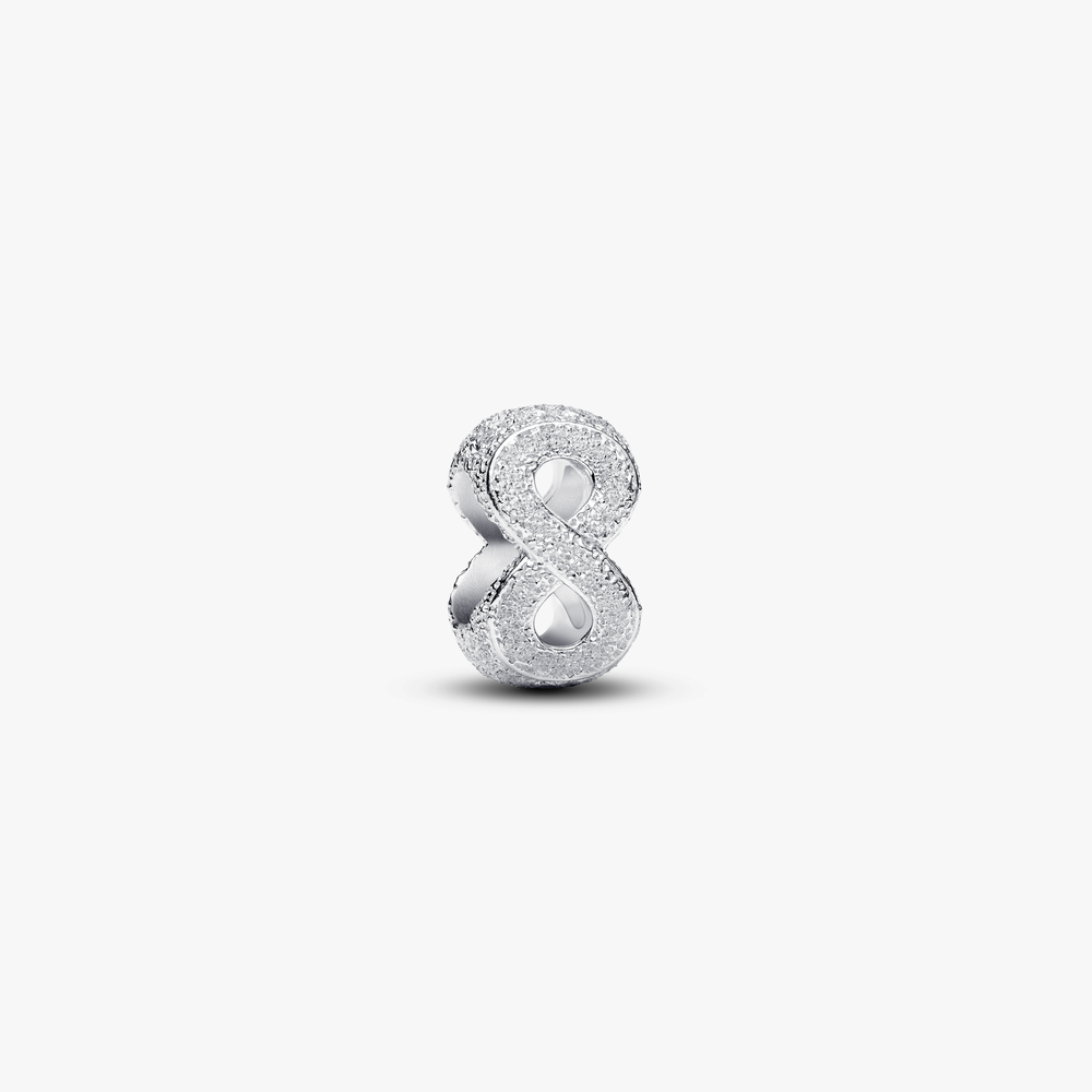 Textured infinity sterling silver mini charm (High Resolution)
