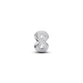 Textured infinity sterling silver mini charm