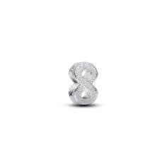 Textured infinity sterling silver mini charm