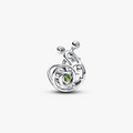 Snail sterling silver charm with light green cryst 794557C01 (High Resolution)