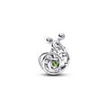 Snail sterling silver charm with light green cryst 794557C01