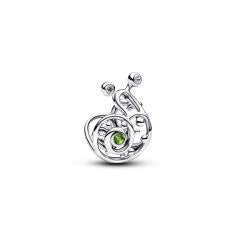 Snail sterling silver charm with light green cryst 794557C01