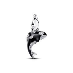 Orca sterling silver double dangle with clear cubi 794683C01