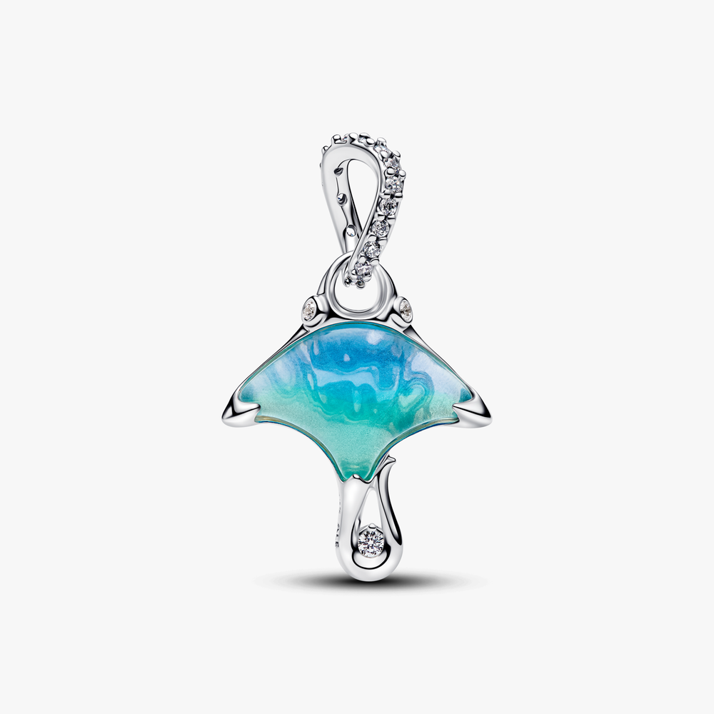 Manta sterling silver dangle with clear cubic zirc 794685C01 (High Resolution)