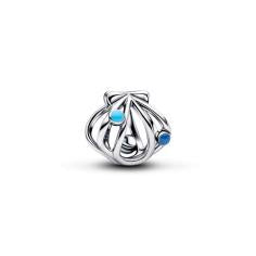 Openwork shell sterling silver charm with blue ena 794695C01
