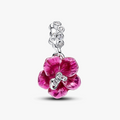 Hibiscus sterling silver dangle with clear cubic z 794698C01 (High Resolution)