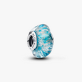 Sterling silver charm with turquoise Murano glass  794701C01 (High Resolution)