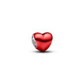 Heart sterling silver mini charm with red enamel 794785C03