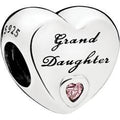 Granddaughter's Love Silver Charm w Pink CZ 796261PCZ