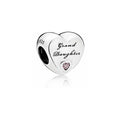 Granddaughter's Love Silver Charm w Pink CZ 796261PCZ (High Resolution)