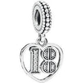 18 Years of Love Silver Hanging Charm w CZ 797262CZ
