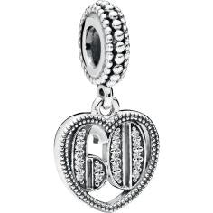 60 Years of Love Silver Hanging Charm w 797265CZ