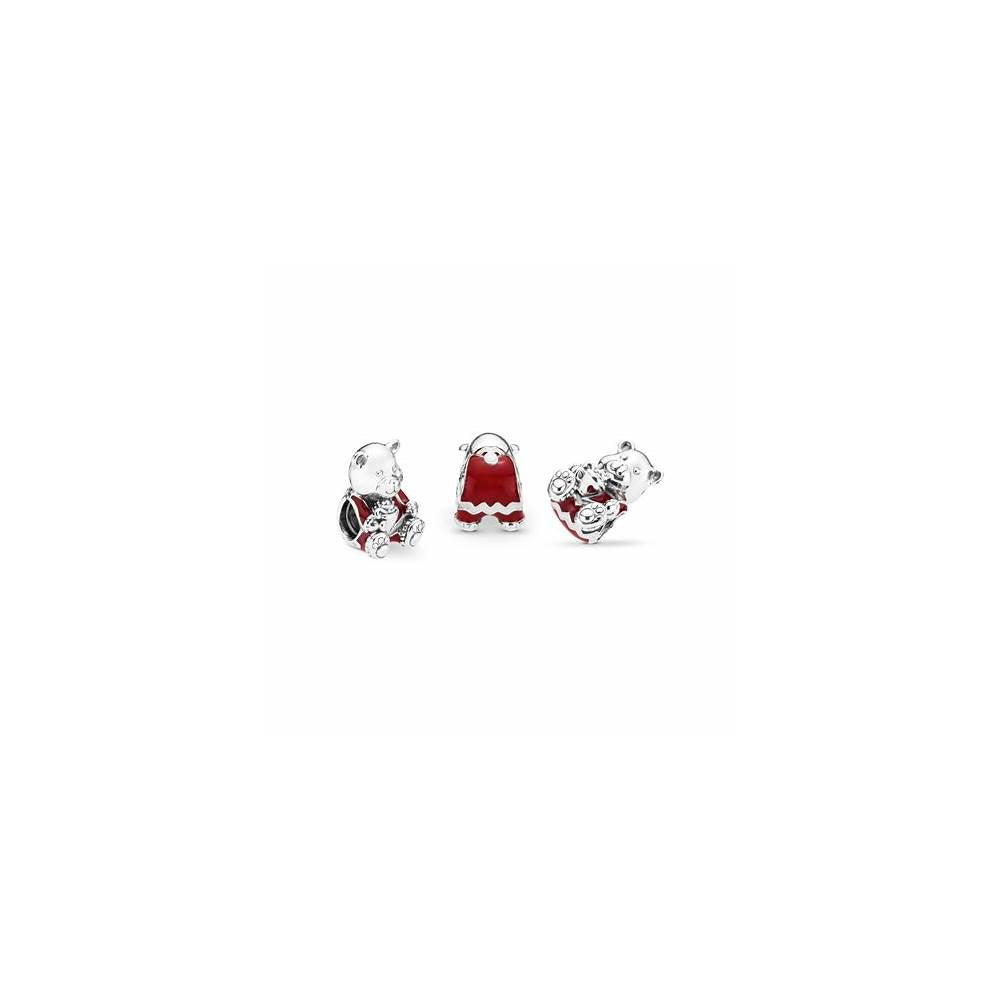 Christmas Bear Silver Charm w Red & Whit 797564ENMX (High Resolution)