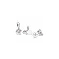 Heart Binoculars Silver Hanging Charm w 798062CZ (High Resolution)