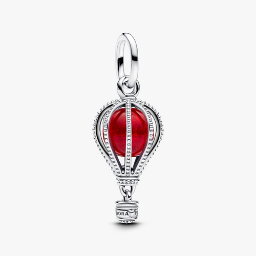 Air balloon sterling silver dangle with red Murano glass 798064C01 (High Resolution)