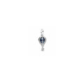 Blue Hot Air Balloon Silver Hanging Charm w Moonlight Blue Crystal 798064NMB (High Resolution)