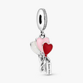 Heart Balloons Silver Hanging Charm w Cl 798076CZ (High Resolution)