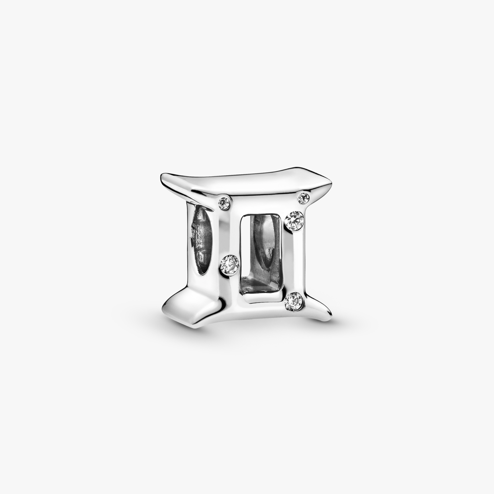 Gemini sterling silver charm with clear cubic zirconia 798428C01 (High Resolution)