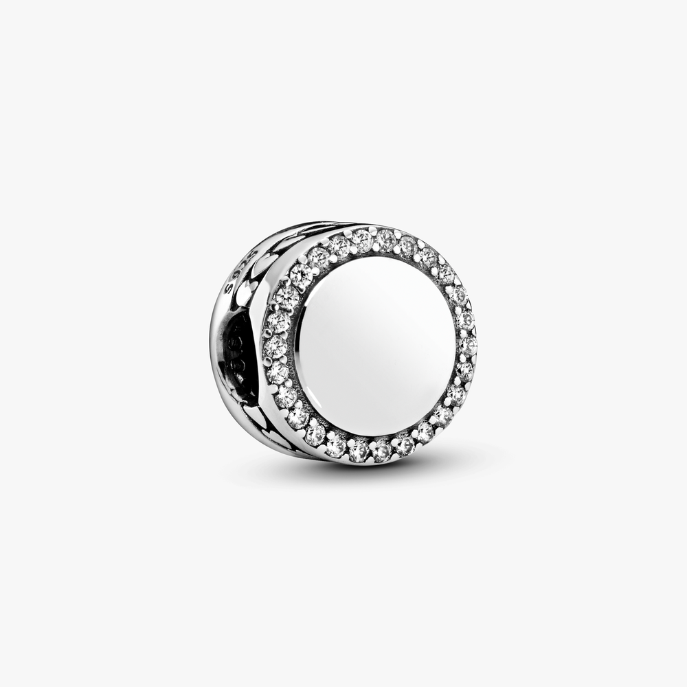 Engraving Bar Silver Heart Charm w CZ 798747C01 (High Resolution)