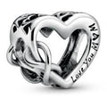 Love You Mum Infinity Heart Silver Charm 798825C00