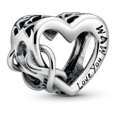 Love You Mum Infinity Heart Silver Charm 798825C00